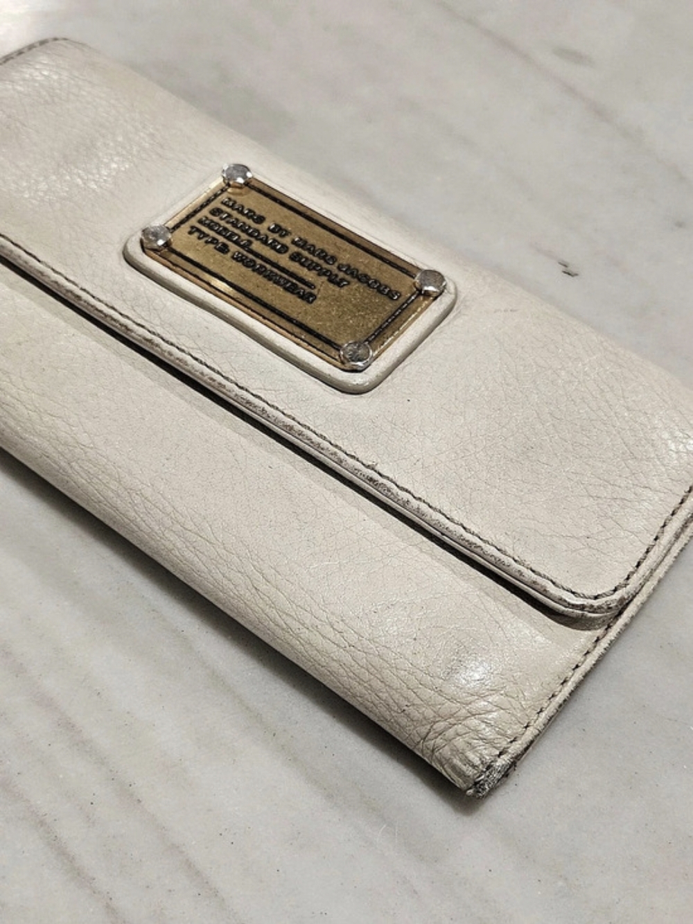 Marc by Marc Jacobs Standard Supply Workwear Long Wallet Cream
